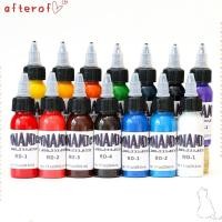 ราคา สีฝึกสัก AFTEROF หมึกสักสีขาวสีดําสีน้ําตาลสีขาวสีฟ้า สีแดงสีเขียว 30ML สีม่วงสีสักสีชมพู (24548302954)
