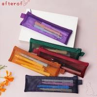 ราคา AFTEROF กระเป๋าใส่ปากกา ดินสอใสความจุขนาดใหญ่ กล่องปากกาทรงสี่เหลี่ยมตาข่ายไนลอน อุปกรณ์การเรียน (57511882761)
