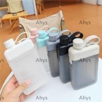 ราคา AHYS 450ML ขวดน้ําแบนแบบพกพา BPA ฟรีถ้วยน้ําผลไม้แบบใช้ซ้ําได้ (40130010289)