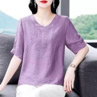 ราคา เสื้อเชิ้ตปักลายผ้าฝ้ายลินินขนาดใหญ่ฤดูร้อนหลวมสบาย (50560484614)
