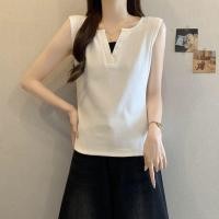 ราคา เสื้อชั้นในสตรีไซส์ใหญ่ยืดหยุ่นสูงแขนกุดหลวมสบายสําหรับฤดูร้อน (48012962546)