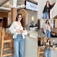 ราคา ? ? ? ? ? ? ? ? ? ? ? ? ? Sora top เสื้อสไตล์เกาหลีแต่งระบายผูกหน้า (27338673181)