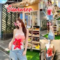 ราคา ? ? ? ? ? ? ? ? ? ? ? ? ? Summer top เสื้อลายดอกชบา (28984071928)