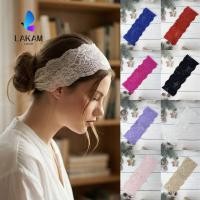 ราคา LAKAM ที่คาดผมลูกไม้ตาข่าย Hollow Out Elegant Lace Headscarf แฟชั่นน้ําหนักเบา Breathable Elastic Headwrap หมวก Lady Girls Headwear (57261137948)