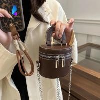 ราคา LAKAM Box Crossbody Bag PU Leather Metal Chain Shoulder Bag Fashion Clothes Match Bag Solid Color Mini Lipstick Bag Summer (55412127367)