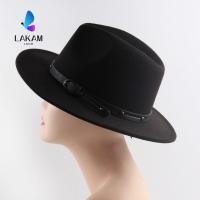 ราคา LAKAM Felt Fedora หมวก หมวกปานามาวินเทจนุ่ม แฟชั่น Elegant พร้อมเข็มขัดหัวเข็มขัดกว้าง Brim หมวกคาวบอยผู้ชายผู้หญิง (53862090252)
