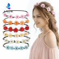 ราคา ลาคัม พวงหรีดดอกไม้มงกุฎ สีชมพูกุหลาบทอมือดอกไม้มงกุฎ หวานปรับริบบิ้นวินเทจที่สง่างามโบฮีเมียพวงมาลัย หูฟัง สําหรับสาวๆผู้ห (53012122247)