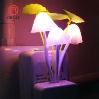 ราคา GREAT สีสัน Little Night Light ห้องนอน originality เห็ดสามเหลี่ยมของขวัญวันวาเลนไทน์ Handmade โคมไฟดอกไม้สําหรับ US EU Plug (40532186320)