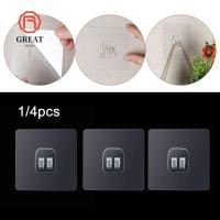 ราคา GREAT 1 4PCS ตะขอกาวไม่มีรอยต่อผู้ถือครัวกันน้ํา Home Living ไม้แขวนเสื้อในครัวเรือน (53713177944)