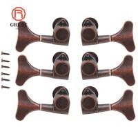 ราคา ยอดเยี่ยม 6ชิ้น เบสจูนกุญแจหมุด สีแดงทองแดงสีโลหะเบสจูนเนอร์ จูนมั่นคง หางปลา รูป3ซ้าย3ขวาการกําหนดค่าเบสชิ้นส่วนไฟฟ้ากีต้าร์เบส (52911095562)