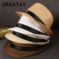 ราคา GREAT หมวกฟางปานามาหมวกนักเลงชายหาดคาวบอยหมวก Fedora (56562362380)