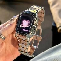 ราคา หรูหรา Strap สําหรับ iSmart Watch S9 SE 7 5 3 Ultra 2 49 มม สแตนเลสสตีล Soild Watchband สําหรับ iWatch 42 44 45 มม 41 40 43 มม (26601850465)