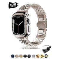 ราคา Tpu Protector Case สายโลหะสําหรับ iSmart Watch Ultra Band 9 6 3 SE Ultra 2 49 มม สายนาฬิกาสแตนเลส iWatch 42 44 45 มม 41 40 48 มม อุปกรณ์เสริม (25332104943)