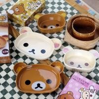 ราคา ญี่ปุ่น Rilakkuma การ์ตูนเซรามิคอาหารเช้าในครัวเรือนหรูหราจานบนโต๊ะอาหาร High End ซอส Creative ชุดจานขนาดใหญ่ (51555705320)