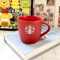ราคา Original Order Starbucks Mermaid แกะสลักนูนคลาสสิกสีแดง ins ถ้วยกาแฟแก้วน้ําถ้วยของขวัญ 300ml (48763161290)