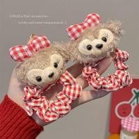 ราคา Shirley Rose Duffy Bear Hair Tie ลายสก๊อตสีแดง Bow Knot Scrunchy Hair Tie หัวบอลยางรัดผ้าโพกศีรษะ (27064377198)