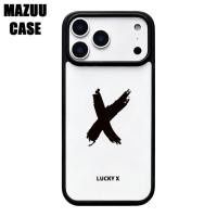 ราคา เคสไอโฟน TPU ขอบดำ หลังแข็งใส กันกระแทก ลายตัวอักษร LUCKY X สไตล์สตรีท สำหรับ iPhone 17 16 15 14 13 12 11 Pro Max Plus (57059907738)
