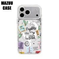 ราคา เคสไอโฟน แม่เหล็กใส TPU ครอบเลนส์เต็มตัว ลายแสตมป์ท่องเที่ยวโลก iPhone 17 16 15 14 13 12 11 Pro Max Plus (40580630604)