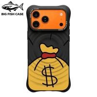 ราคา เคสไอโฟน ซิลิโคนสีดำ ลายถุงเงินสีเหลืองบนพื้นดำ ฝังแม่เหล็ก ลายคลื่น ขอบ4มุมหนา สำหรับ iphone17 16 15 14 13 12 11 Pro Ma (56462124465)
