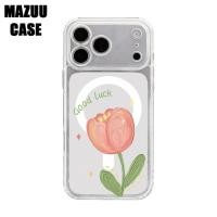 ราคา เคสไอโฟน แม่เหล็กใส TPU ครอบเลนส์เต็มตัว ลายดอกทิวลิปสีชมพูสไตล์วอเตอร์คัลเลอร์ iPhone 17 16 15 14 13 12 11 Pro Max Plus (51760008932)