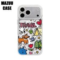 ราคา เคสไอโฟน แม่เหล็กใส TPU ครอบเลนส์เต็มตัว ลายสัตว์และแคมป์ปิ้งสไตล์ดูเดิลคาวาอี้ iPhone 17 16 15 14 13 12 11 Pro Max Plus (50910012938)