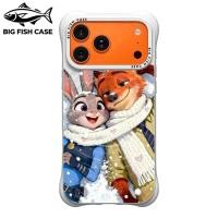 ราคา เคสไอโฟน ซิลิโคนสีขาว แม่เหล็ก ลายจูดี้และนิคจาก Zootopia สไตล์ฤดูหนาว มุมหนา กันกระแทก สำหรับ iPhone 17 16 15 14 13 1 (50411578788)
