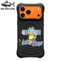 ราคา เคสไอโฟน ซิลิโคนสีดำ แม่เหล็ก ขอบหนา 4 มุมป้องกันตก ลายตัวการ์ตูนเครื่องจักรเทคโนสีเทาตัดพื้นดำเด่น สำหรับ iphone17 16 1 (48313059940)