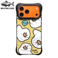 ราคา เคสไอโฟน ซิลิโคนสีดำ แม่เหล็ก ลายเส้นขอบเป็ดสีขาวบนพื้นเหลือง ขอบคลื่นหนา 4 มุมกันตก สำหรับ iphone17 16 15 14 13 12 11 P (45862160251)