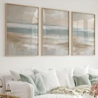 ราคา Minimalist บทคัดย่อ Neutral Coastal Landscape Beach Ocean โปสเตอร์ผ้าใบภาพวาด Wall Art ภาพตกแต่งบ้านตกแต่งภายใน (25897824785)
