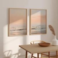 ราคา Retro Sunset Surfer ผ้าใบพิมพ์ Pastel Beach Art Ocean Surf Wall Art โปสเตอร์สําหรับ Modern Coastal ฤดูร้อนตกแต่งบ้าน (49610207630)