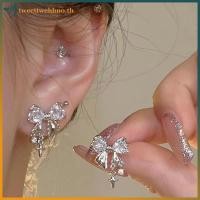 ราคา Tweetwehhno เกาหลีประณีต Bow knot Zircon ต่างหูสตั๊ดสําหรับผู้หญิง Rhinestone ต่างหูสาวเครื่องประดับวันเกิดของขวัญ TH (50413330585)