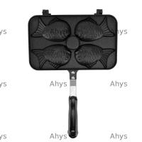 ราคา AHYS Taiyaki แม่พิมพ์เค้กรูปปลา Non Stick สองด้าน Taiyaki กระทะ ทนทาน 4 กริดรูปปลาอลูมิเนียม Anti Scalding Handle ปลารูปเค้ก PAN Tourist Picnic (58113228833)