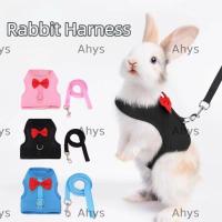 ราคา AHYS สายจูงสายรัดกระต่าย เสื้อกั๊กสายรัดกระต่ายโพลีเอสเตอร์ระบายอากาศ ปรับขนาดได้ Escape Proof Bowtie เชือกฝึกสัตว์เลี้ยงขนาดเล็กใช้ (56663385967)
