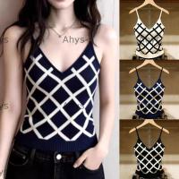 ราคา อ่า บาง เสื้อกล้าม แขนกุดสลิมฟิตลายสก๊อตลาย ลายสก๊อตหรูหราพิมพ์ถักระบายอากาศถักด้านบน สตรีทแวร์ (51813345168)