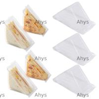 ราคา AHYS 100 ชิ้นกล่องบรรจุแซนวิช พร้อมฝาปิดแซนวิชสามเหลี่ยมแบบใช้ซ้ําได้ PET DIY กล่องลิ่มครัว (49513261040)