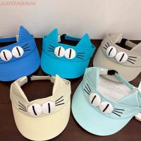 ราคา JUNYFASHION Kitty Hollow Hat Sun Protection Cute Big Eyes Cat Visor Cap Fashion Quick drying Cloth Creative Funny Cat Ears Sun Hat Girls (54362753083)