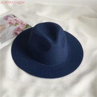 ราคา JUNYFASHION หมวกแจ๊สปานามา หมวกฟางปานามาสีทึบขนาดใหญ่ หมวกกันแดดปีกกว้างแบบสบายๆชุดป้องกันรังสียูวีหมวกกลางแจ้ง (53908491372)