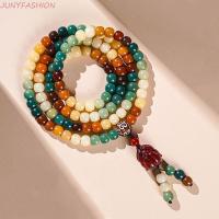 ราคา JUNYFASHION สร้อยข้อมือลูกปัดลูกประคํา เครื่องประดับสีสันสดใส Dunhuang Bodhi สร้อยข้อมือ Retro Mood Tracker Multilayer พู่ลูกปัดสร้อยคอมือถือ Unisex (52508491431)