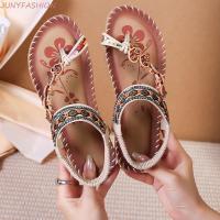 ราคา JUNYFASHION รองเท้าแตะสไตล์โบฮีเมีย ดอกไม้รองเท้าแตะแบนผู้หญิง นุ่มแต่เพียงผู้เดียวหัวใจ Beachwear รองเท้า Flip Flop รองเท้าแตะชายหาด (50508491416)