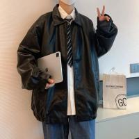 ราคา Allshoppa Leather Jacket เสื้อแจ็คเก็ตหนังผู้ชาย เสื้อคลุมหนังผู้ชาย สไตล์เกาหลี (23337687167)