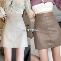 ราคา ALLSHOPPA พร้อมส่ง กระโปรงหนังทรงเอ กระโปรงหนังเอวสูง มีกางเกงขาสั้นซับใน ใส่สบายไม่โป๊ (46859124292)