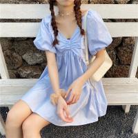 ราคา SALE ขาว ฟ้า เหลือง มินิเดรสสีพื้นเดรฟย่นช่วงอก แขนบอลลูน น่ารักๆแบบสาวเกาหลี (7553480737)