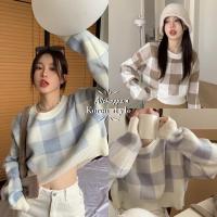 ราคา Allshoppa ส่งทันที Winter Sweater Knit เสื้อสเวตเตอร์ตาราง เสื้อแขนยาวกันหนาวผ้านุ่ม ไหมพรมแขนยาว ลายสก็อต เกาหลี (22800326742)