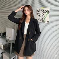ราคา Allshoppa เบจ ดำ ส่งทันที Woody Classic Blazer เสื้อสูทเบลเซอร์แขนยาวสไตล์เกาหลี กระดุมไม้ (8134439682)