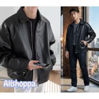 ราคา Allshoppa เสื้อแจ็คเก็ตหนังสีดำ เสื้อแจ็คเก็ตสไตล์เกาหลี มีซับใน ผู้ชาย ผู้หญิง (53153837062)