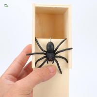 ราคา กล่องไม้ของเล่นเคล็ดลับแมงมุม Scare Tricking Scaring คน ของเล่นฮาโลวีน สยองขวัญ (43105312106)