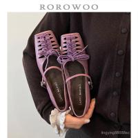ราคา UZ75 จัดส่งจากประเทศไทย Van Gui หนังแท้บุคลิกภาพ French Hollow Cross Strap Mary Jane ฤดูใบไม้ผลิใหม่สไตล์ Square Toe ส้นกลางรองเท้าผู้หญิง (51912564690)
