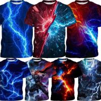 ราคา Thor Thunderbolt Special Effects Theme เสื้อยืด Marvel Cool Lightning พิมพ์ 3 13 ปีชายหญิง Breathable ฤดูร้อน Tops (51561559748)