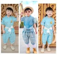 ราคา ชุดไทยเด็ก สีฟ้า ชุดไทยเด็กชาย หล่อๆผ้าไหม พร้อมส่ง (43281495589)