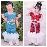 ราคา ชุดไทยเด็กผู้หญิง ชุดไทยนางเงือก ผ้าทอสุดน่ารักสวยตรงปก (57612940657)